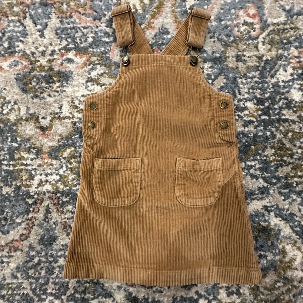 Hope & Henry Camel Corduroy Overall Dress